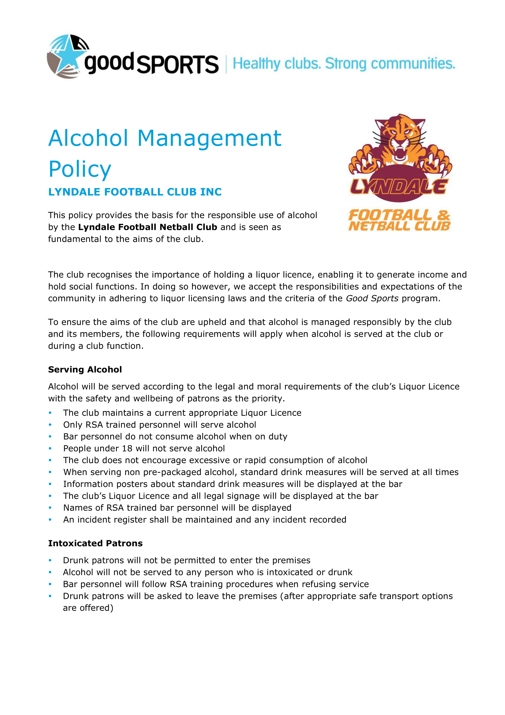 Alcohol Management - 1